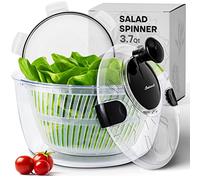 Joined Salad Spinner with Storage Lid, Drain, Bowl, and Colander - Quick and Easy Multi-Use Lettuce Spinner, Vegetable Dryer, Fruit Washer, Pasta and Fries Spinner - 3.7 Qt