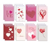 JOINFANXIN 24Pcs Valentine's Day Mini Spiral Notebooks Mini Small Notepads DIY Craft Memopad for Valentine's Day Theme Party School Office Rewards Favors Supplies, 2.4 x 3.9 inches