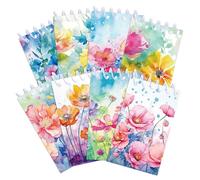 JOINFANXIN 8 Pack Inkwash Painting Patterned Small Mini Notebook, Spiral Pocket Notebook, Chinese Style Theme Kids School Supplies, Classroom Rewards Birthday Party Favors