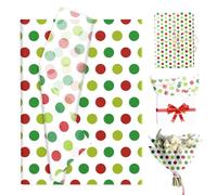 JOINFANXIN Christmas Theme Polka Dot Tissue Paper Red Green Dots Gift Wrapping Paper DIY Art Crafts for Winter Xmas New Year Party Wrapping Decors, 13.8 * 19.7inches