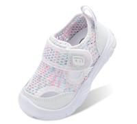 JOINFREE Baby Swim Shoes Summer Beach Holiday Essentials Toddler Water Socks Quick Dry Pool Sandals Infant Seaside Footwear Boys Girls Swimming Lessons Anti Slip Color White 4 UK Child