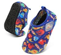 JOINFREE Little Kids Water Shoes Girls Boys Beach Shoes with Rubber Sole Quick-Dry Summer Beach Shoes for Swim Navy Fish 10/10.5 UK Child