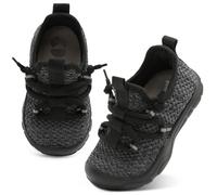 JOINFREE Toddler Fashion Shoes Boys Girls Breathable Lightweight Walking Barefoot Shoes Kids Outdoor Athletic Slip on Tennis Sneakers Fldarkgrey 4.5 Child