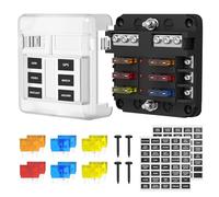 Joinfworld 12V Fuse Block 6 Way 12 Volt Fuse Box with LED Indicator
