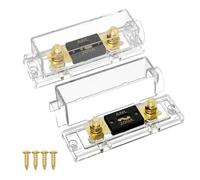 Joinfworld 200A ANL Fuse Holder with 200A ANL Fuse, 0/2/4 Gauge -2 Pack | M8 stud Terminal ANL Fuse Block for Automotive, Car, Truck, Audio System