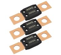 Joinfworld 3Pcs 300A MEGA Fuse, High Current Bolt Mount Automotive 300 Amp MEGA/AMG Fuse for Cars, Trucks, Construction Vehicles, Buses, Caravan Cars, Boats