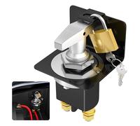 Joinfworld 500A 12V Battery Disconnect Switch with Lockout Plate Heavy Duty Kill Switch Fixed Handle Isolator for Car, Auto, RV, Boat, Truck