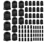 Joinfworld 72pcs Cable Glands Kit Waterproof Strain Relief Cord Connector Grip Weatherproof Cable Pass Through PG7 1/4" 1/2" 3/4" 1" NPT Wire Grommet