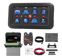 Joinfworld 8 Gang Switch Panel RGB LED Lighted Multi-Function Switch Pod Toggle Momentary Pulsed Touch Control Switch Panel Dimmable for Car ATV UTV Boat Marine