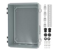 Joinfworld Clear Electrical Enclosure Box Outdoor 14x10x6 Plastic Junction Box Waterproof Outside Nema 4 Electrical Box Weatherproof for Electronics Pump Controller WiFi Router