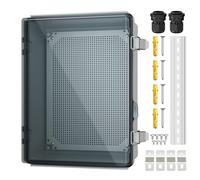 Joinfworld Clear Waterproof Electric Box 15.7"x11.8"x7.1" Plastic Outdoor Water Proof Nema 4 Enclosure for Wifi, Router, Ouside Electronic Projects