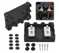 Joinfworld Heavy Duty 400A Bus Bar Power Distribution Block with 5/16" Stud Battery Copper Dual Bus Bar 48V DC Marine Terminal Distribution Block for Automotive Car Solar - Negative&Positive