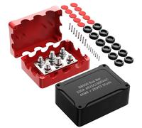 Joinfworld Heavy Duty 500A Bus Bar Waterproof Power Distribution Block with 4*5/16"(M8)+2*3/8"(M10) Studs 48V DC Automotive Marine Battery Terminal Distribution Block with Cover - Negative&Positive