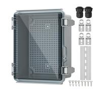 Joinfworld IP67 Waterproof Outdoor Electrical Box 8.7"x6.7"x4.3" Outside Weatherproof Clear Cover Enclosure Plastic Weatherproof Enclosure for Wifi, Router, Switch