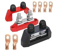 Joinfworld Marine Bus Bar 12V 250A Power Distribution Block 12 Volt DC Busbar 3/8" (M10) Dual Studs Battery Bus Bar for Boat Automotive Solar System