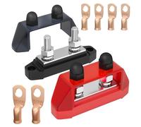 Joinfworld Marine Bus Bar 12V 250A Power Distribution Block 5/16" (M8) Dual Studs 12 Volt DC Busbar Battery Bus Bar for Boat Automotive Solar System