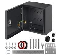 Joinfworld Outdoor Electrical Box 9.8" x 9.8" x 5.9" Weatherproof Electrical Junction Enclosure with Lock Din Rail Cable Gland