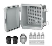 Joinfworld Outdoor Electrical Junction Box Weatherproof Plastic IP67 Waterproof Project Box Nema Enclosure for WiFi Electronics Solar Network with Stainless Steel Latch Inner Size 5.1"x5.1"x3.3"