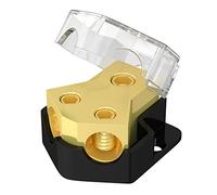 Joinfworld Power Distribution Block Car Audio 2 Way Ground Distribution Block 0/2/4 Gauge in 4/8/10 Gauge Out Amp Distribution Block Splitter for Auto Car Boat