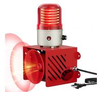 Joinfworld Siren Alarm Strobe Light AC110V 120dB Adjustable Volume Outdoor Waterproof Emergency Strobe Security Alarm Warning Light