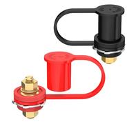 Joinfworld Thru Panel Battery Bulkhead Connectors 3/8" Stud with Copper Core 250A Battery Charging Jump Post Kit with Cover for Automotive Marine Auto RV Truck Can-am