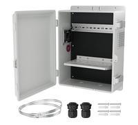 Joinfworld Vented Outdoor Electrical Box Waterproof Nema Enclosure 16x11x6 Plastic WiFi Box with Stainless Steel Buckle Fan Vented Dust Screen