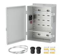 Joinfworld Vented Outdoor Enclosure Box 18.1x12.6x6.4 Outdoor WiFi Enclosure Waterproof White Nema Electrical Box with Cooling Fan for Electronics