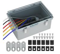 Joinfworld Waterproof Extension Cord Cover 11.4x7.5x5.5 Outdoor Electrical Box for Outside Weatherproof Clear Cover Enclosure for Power Strip Outlet Plug Cable