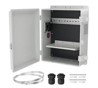 Joinfworld White Outdoor Electrical Box 16"x11"x6" Waterproof Electric Box Outdoor Network Enclosure Plastic Nema Box with Fan Vented Dust Screen