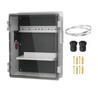 Joinfworld White Outdoor Electrical Box Waterproof Clear Enclosure, 16x11x6 ABS Plastic WiFi Box with Fan Vented Dust Screen
