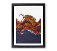 Joining The Angels Abstract Framed Wall Art Print A2 Black