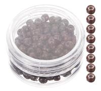 JOINPAYA 1 Box Hair Extensions Micro Links Rings Beads Silicone Lined Brown 2.5x1.5mm Hair Extension Accessories for Dreadlocks DIY