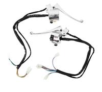 JOINPAYA 1 Pair Motorcycle Brake Clutch Lever Handle with Switch, Aluminum Material, Silver Colour, Easy Installation and Versatile Design for Motorbike Controls