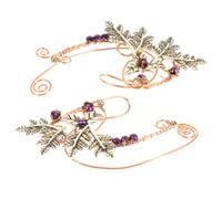 JOINPAYA 1 Pair Rose Gold Fairy Ear Leaf Clip Earrings Non-Piercing Full Ear Wrap for Women Teen Handmade Vintage