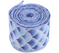 JOINPAYA 1 Roll Summer Nautical Wired Ribbon 2.5 Inches Wide with Iron Wire Edge for Wrapping and Coastal Parties, Polyester Material with Resilience and Easy Cut Features, for Crafts