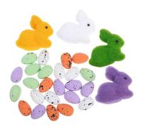 JOINPAYA 1 Set Easter Crafts Foams Egg Easter Theme Egg Decor Bunny Mini Rabbit Party Favors Tabletop