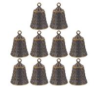 JOINPAYA 10 Pcs Vintage Brass Buddhist Scripture Bell Pendants, Small Bronze Bell Charms for DIY Wind Chimes and Jewelry Making Accessories