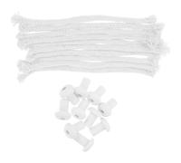 JOINPAYA 10 Sets Replacement Cotton Wicks for Oil Lamp and Wine Bottle with Ceramic Holder, Stable Flame and Versatile Use for Chemical Experiments and Laboratories