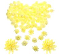 JOINPAYA 100pcs Artificial Chrysanthemum Aroma Diffuser Flowers, Spring Pale Yellow Faux Flower Stems with Pe Foam for Home Office Desk Fragrance Decoration