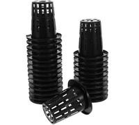 JOINPAYA 100Pcs Black Hydroponic Net Cup Pots Mesh Planting Baskets for Soilless Culture Seedling Growth Balcony Vegetable Garden Hydroponics
