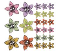 JOINPAYA 100pcs Flower Button Flower Modeling Buttons Poplar Board Creative Delicate Assorted Color Easy to Sew Decorative Effect for DIY Holiday Atmosphere