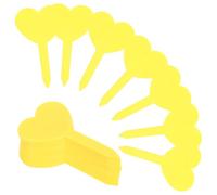 JOINPAYA 100pcs Heart Shape Decorative Plant Labels for Vegetables and Seedlings, Yellow Pp Material with Double-Sided Writable Surface, Sturdy and Not Easy to Break, for Outdoor Garden