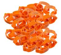 JOINPAYA 100Pcs Numbered Poultry Leg Bands Orange Identification Tags for Chicken Duck Goose Farm Animal Management
