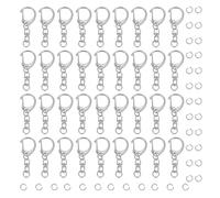 JOINPAYA 100Pcs Zinc Alloy Swivel Snap Hooks Key Chain Clips C Shaped Spring Clasps Metal Keychain Rings for DIY Keychains Lanyards Jewelry Crafting