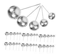 JOINPAYA 108pcs Silver Cake Balls Decoration Set Multi-size Replaceable Cake Toppers for Birthday Cupcakes and Party Desserts Mini Edible Balls Picks for Baking and Decorating