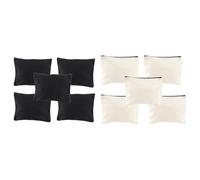 JOINPAYA 10pcs Cotton Canvas Zipper Storage Bags with Smooth Zipper Design and Compact Size, Portable Handheld Multi-Purpose Pencil Case and Toiletries Storage Holder for Home and Trip