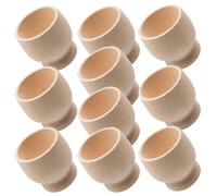 JOINPAYA 10Pcs DIY Painted Wooden Egg Cups for Preschool Art Projects Egg Holding Stand Crystal Ball Base for Painting and Graffiti