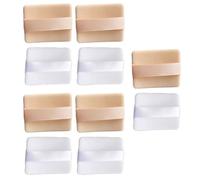 JOINPAYA 10pcs Double-sided High-density Flocked Makeup Powder Puff Set 65x45x4.5mm Skin Tone White Cosmetic Cushion for Loose Mineral Powder and Face Makeup Application