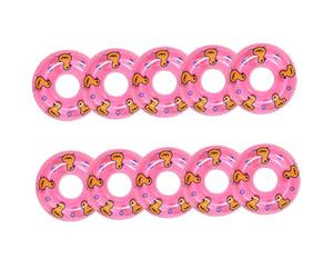 JOINPAYA 10pcs Duckling Swimming Ring Swim Rings Mini Floats Swimming Circle Pool Float Floaty Little Yellow Ornament Pool Bath Products Pvc Pink