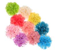 JOINPAYA 10pcs Flower For Dog Collar: Pet Collar Flower With Dots Pattern - Fashionable Decoration For Dogs - Everyday Wear And Events